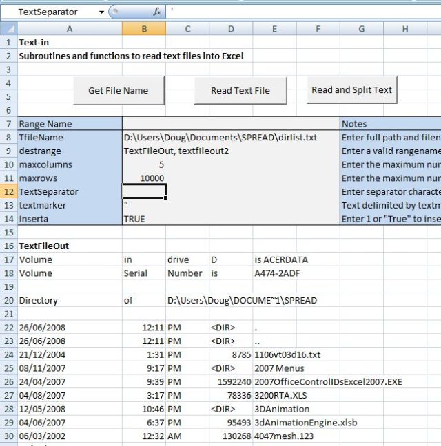 Directory listing - split into 5 columns