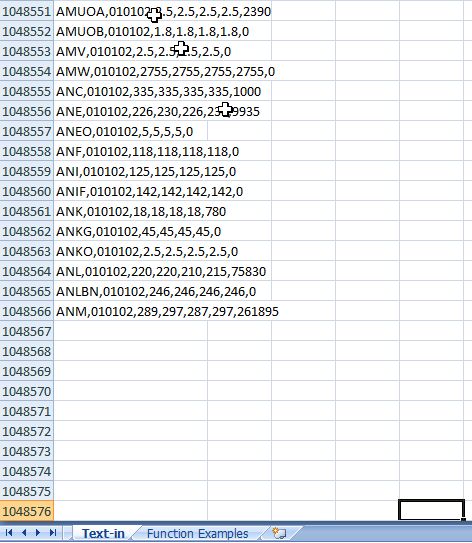 Read text from large file - XL2007 bottom of range 1