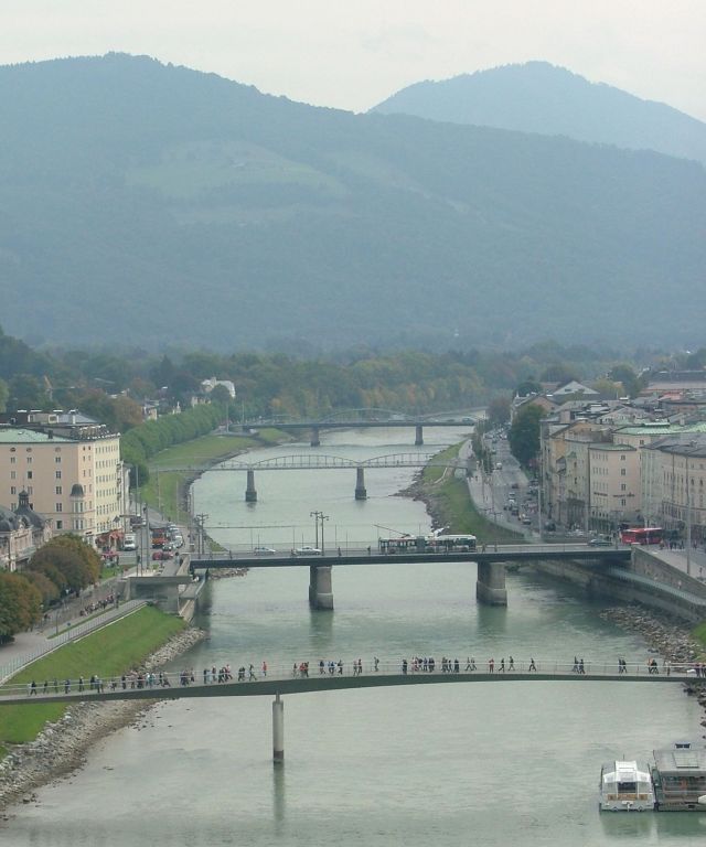 dscf2599 Five bridges crossing the Salzach River at Salzburg