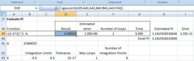 Integration between -0.5 and 0.5