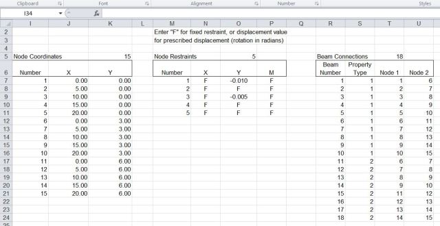 Support displacement input