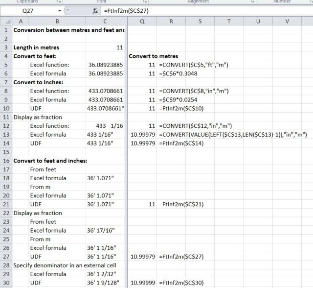 Feet and inches to metres