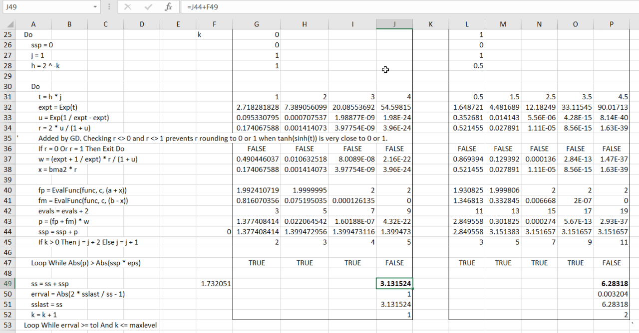 Numerical integration with on-sheet calculations | Newton Excel Bach ...