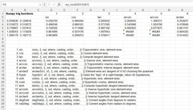 Scipy functions with Excel and pyxll | Newton Excel Bach, not (just) an ...